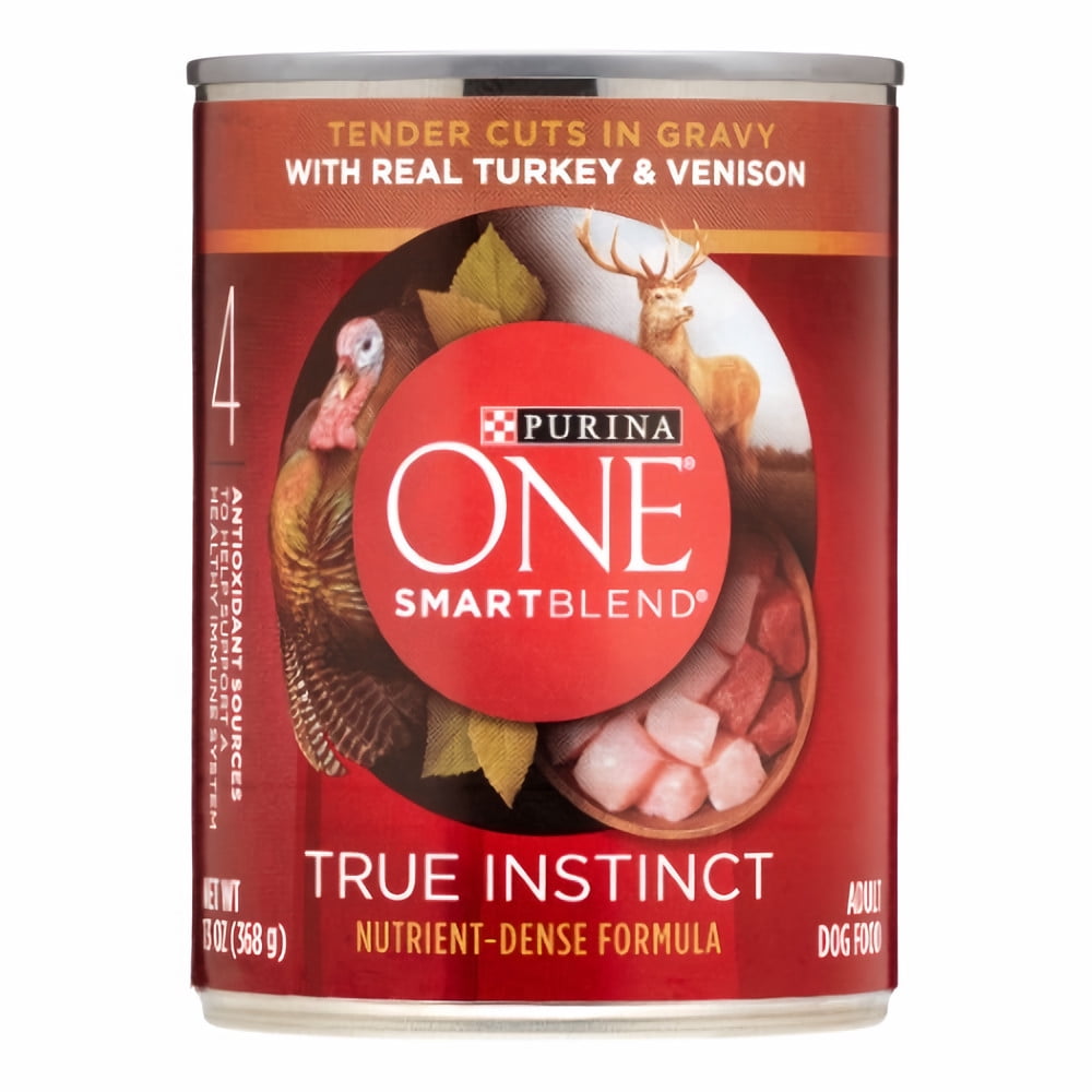 Purina ONE SmartBlend True Instinct Dog Food, Real Turkey and Venison 13 oz Can (Pack of 3)