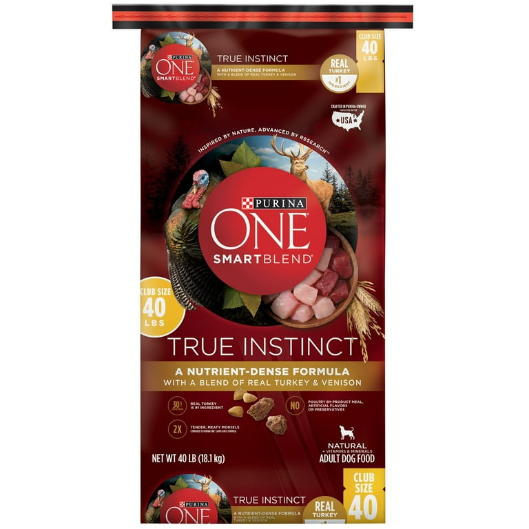 Purina ONE SmartBlend True Instinct With a Blend of Real Turkey Venison Adult Premium Dog Food 40 lb. Bag