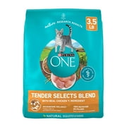 Purina ONE Tender Selects Blend With Real Chicken Digestive Natural Dry Cat Food, 3.5 lb Bag