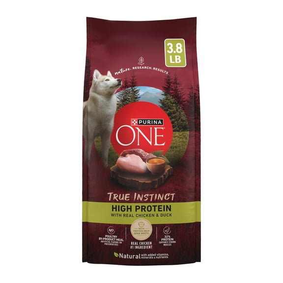 Purina ONE True Instinct High Protein Dog Food Formula with Real Chicken and Duck Natural with Added Vitamins and Minerals Dog Food, 3.8 lb.