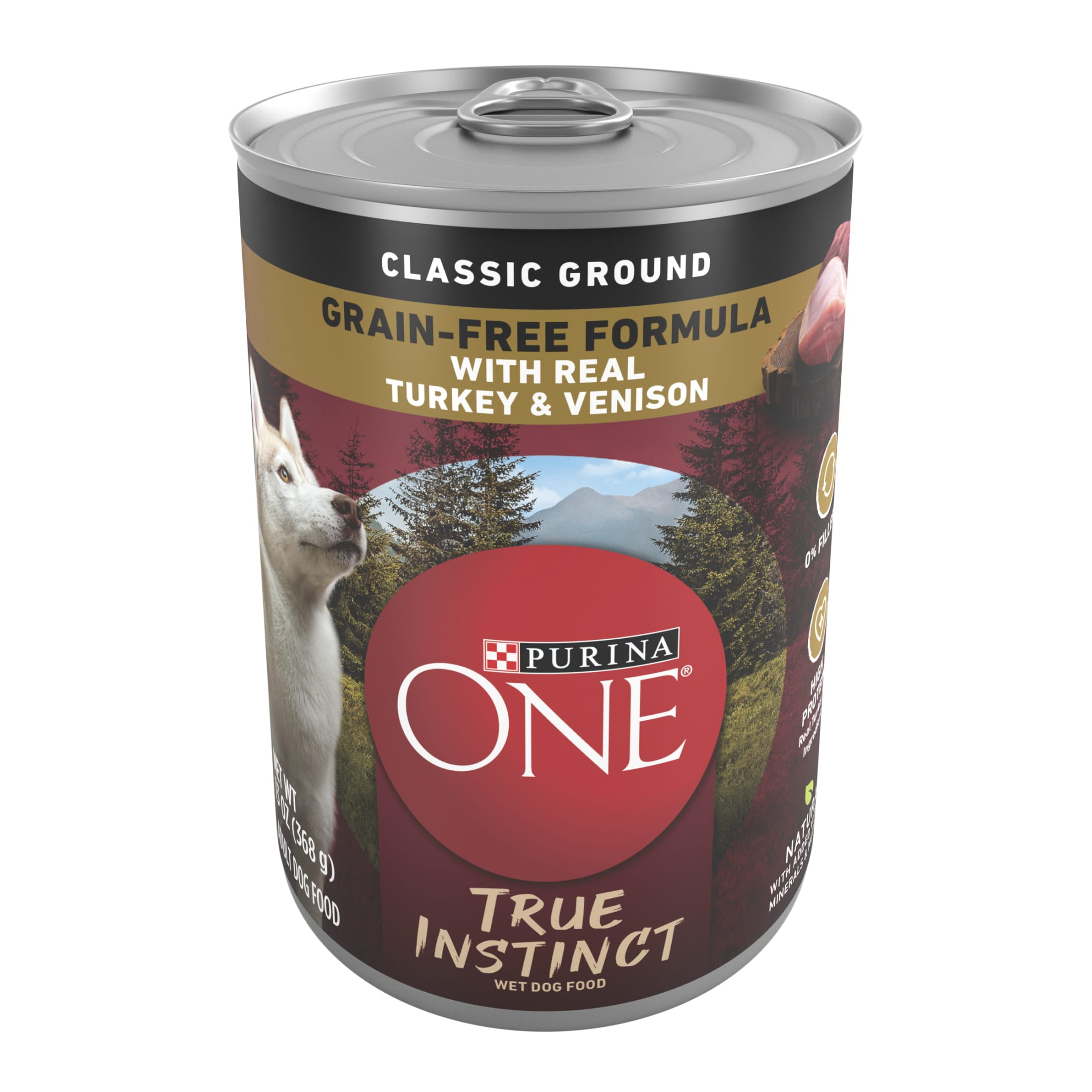 Purina ONE Smart Blend Wet Dog Food, High Protein Soft Turkey & Venison, 13 oz Can