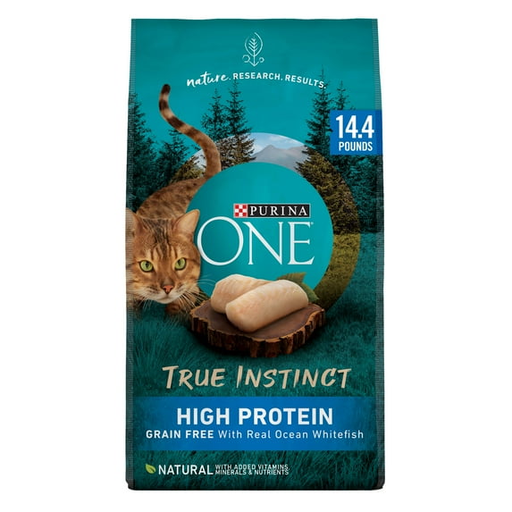 Purina ONE True Instinct, High ProteinDry Cat Food, Ocean Whitefish, 14.4 lb Bag
