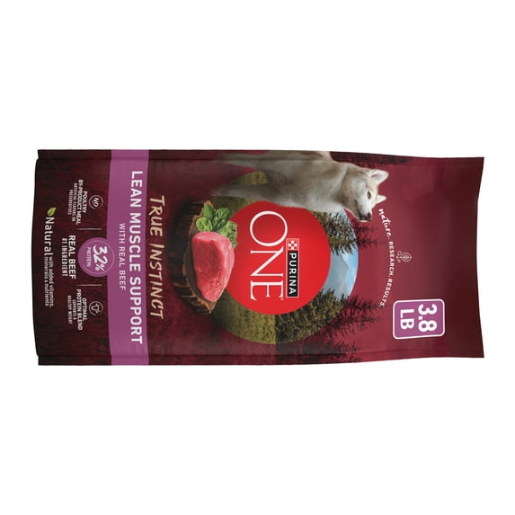 Purina One True Instinct Lean Muscle Support With Real Beef Natural With Added Vitamins, Minerals and Nutrients High Protein Dog Food, 3.8 lb Bag