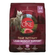 Purina One True Instinct Lean Muscle Support With Real Beef Natural With Added Vitamins, Minerals and Nutrients High Protein Dog Food, 3.8 lb Bag