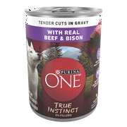 Purina ONE True Instinct Natural Wet Dog Food, High Protein Soft Beef & Bison, 13 oz Can