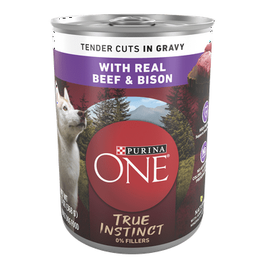 Purina ONE True Instinct Natural Wet Dog Food, High Protein Soft Beef & Bison, 13 oz Can