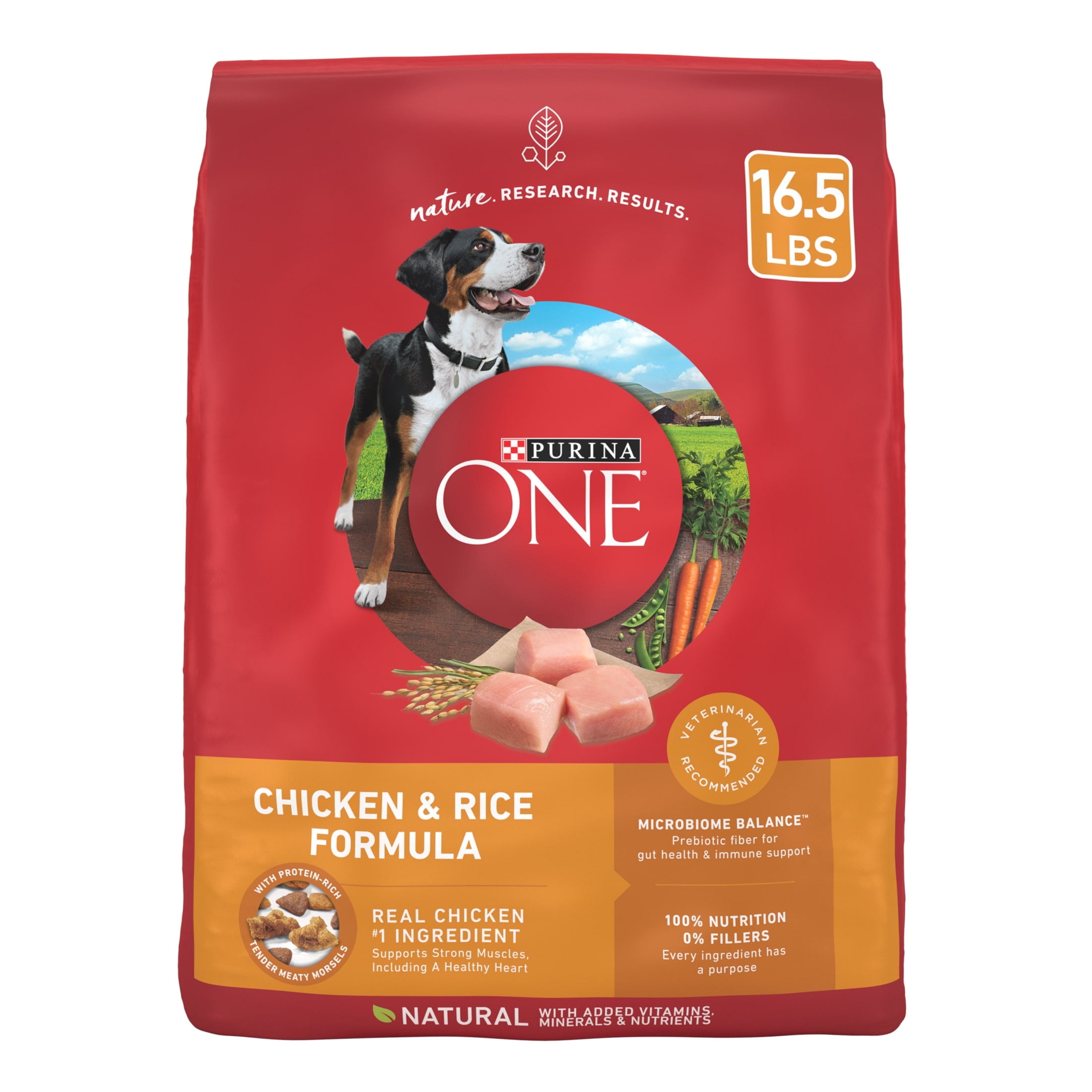 Purina ONE Dry Dog Food for Adults Natural High Protein with Real Chicken Rice 16.5 lb Bag