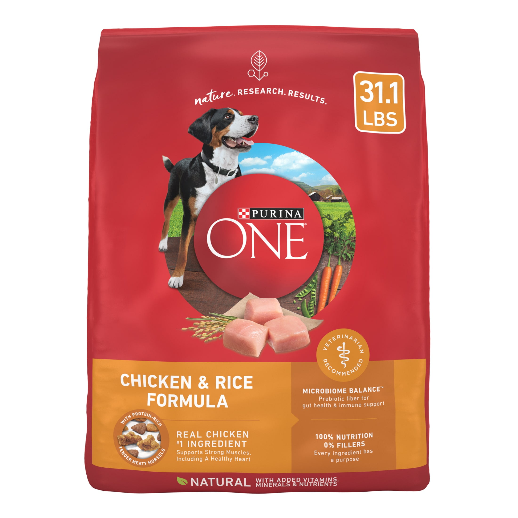 Purina One High Protein Dry Dog Food Real Chicken Rice Formula 16.5 lb Bag for Adult Dogs Walmart