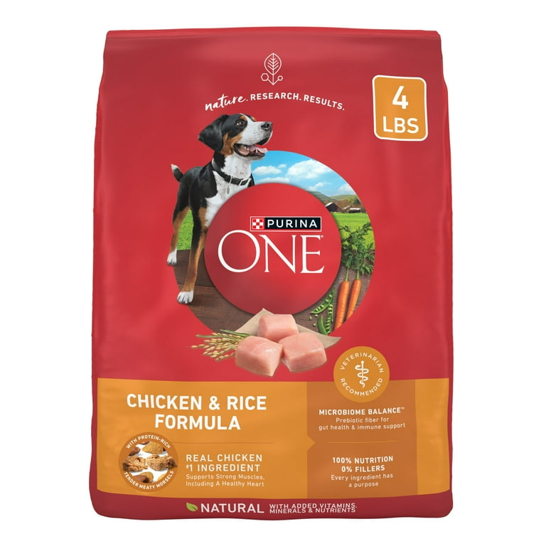 Purina One Dry Dog Food for Adult Dogs High Protein, Real Chicken & Rice,  16.5 lb Bag