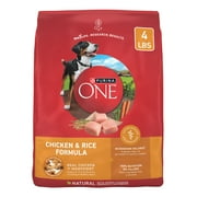 Purina One Dry Dog Food for Adult Dogs High Protein, Real Chicken & Rice, 4 lb Bag