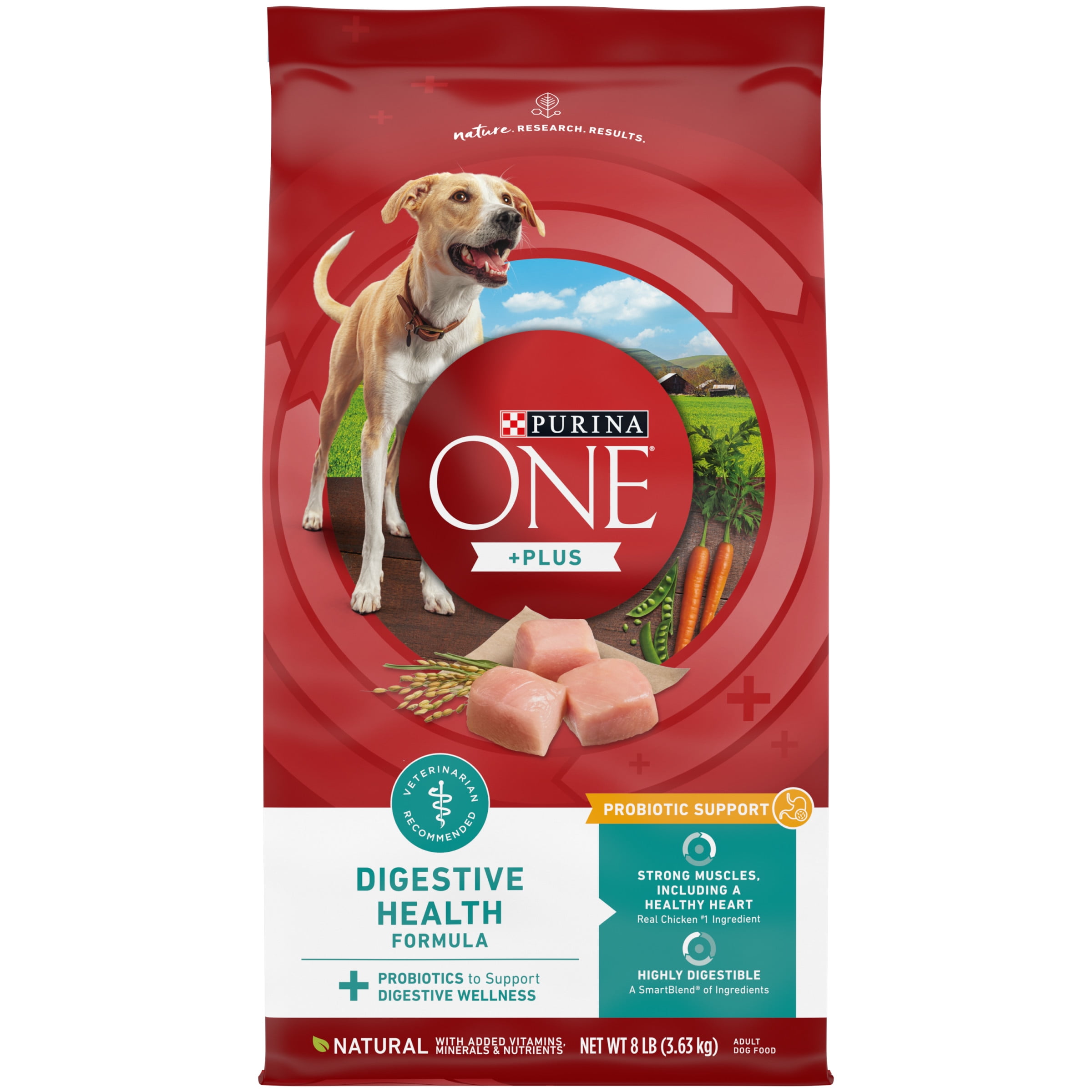 Purina One +Plus Dry Dog Food Digestive Health Formula, 8 lb Bag