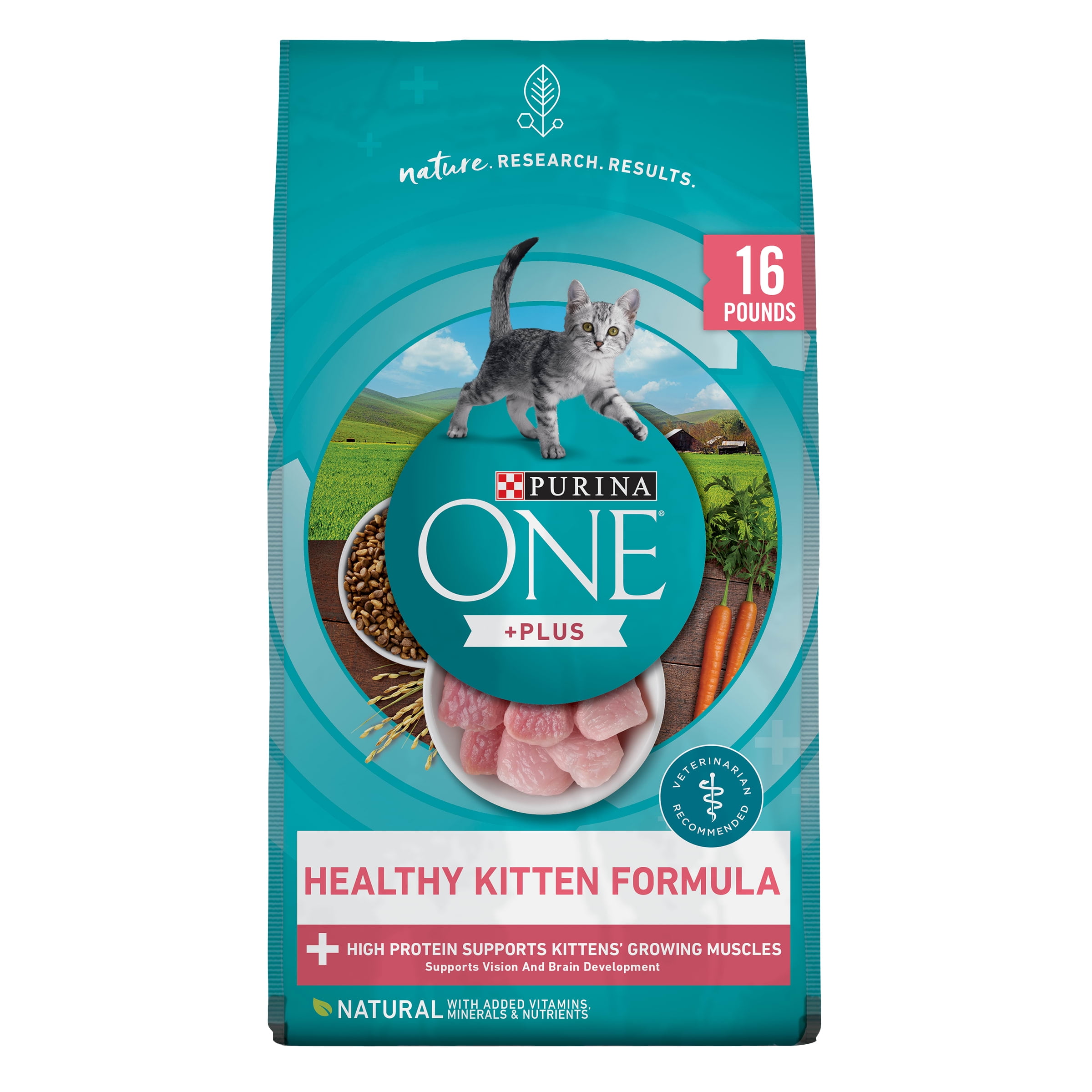 Purina One +Plus Healthy Kitten formula Dry Cat Food for Kittens, 16 lb