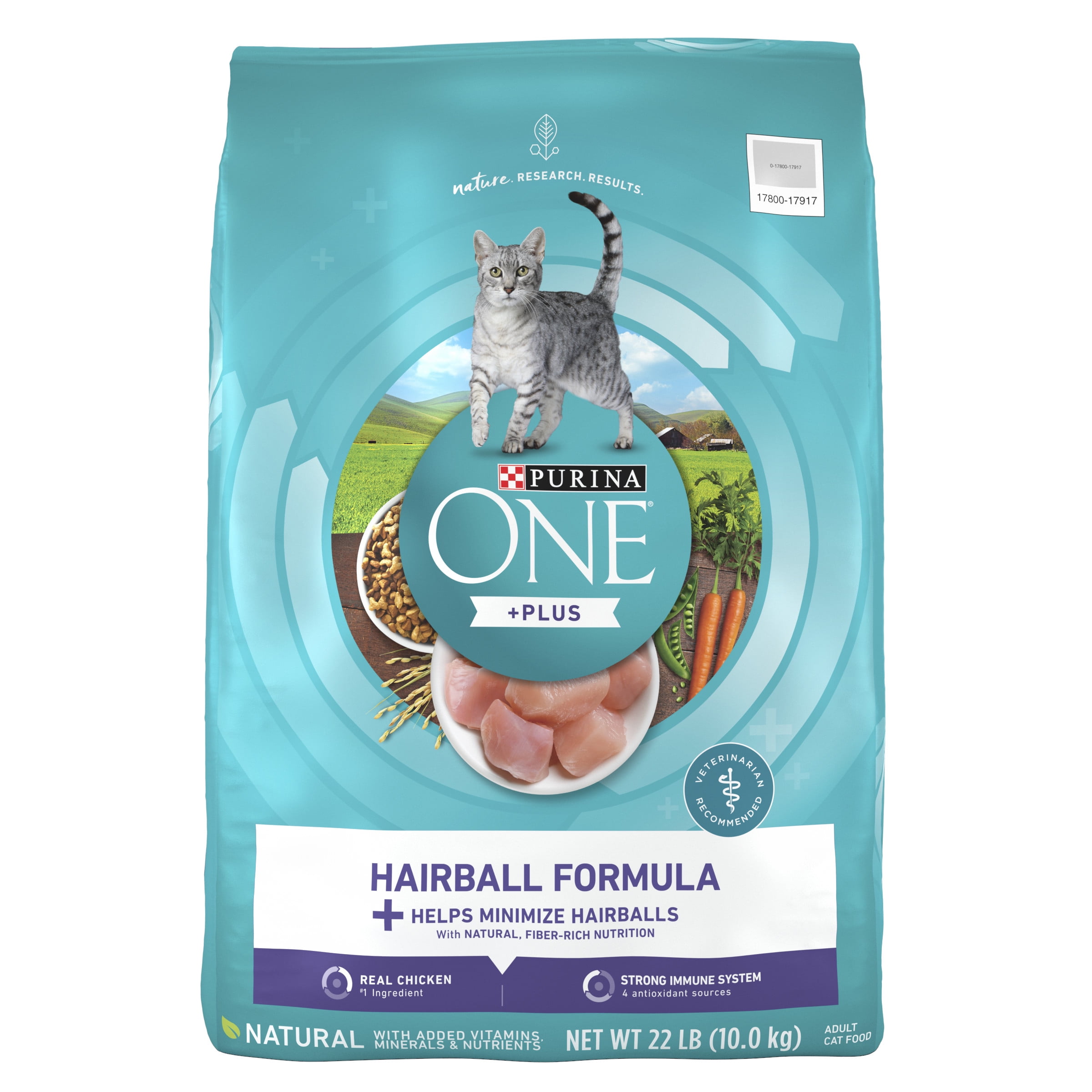 Purina One +Plus Helps Minimize Hairballs Dry Cat Food, 22 lb Bag