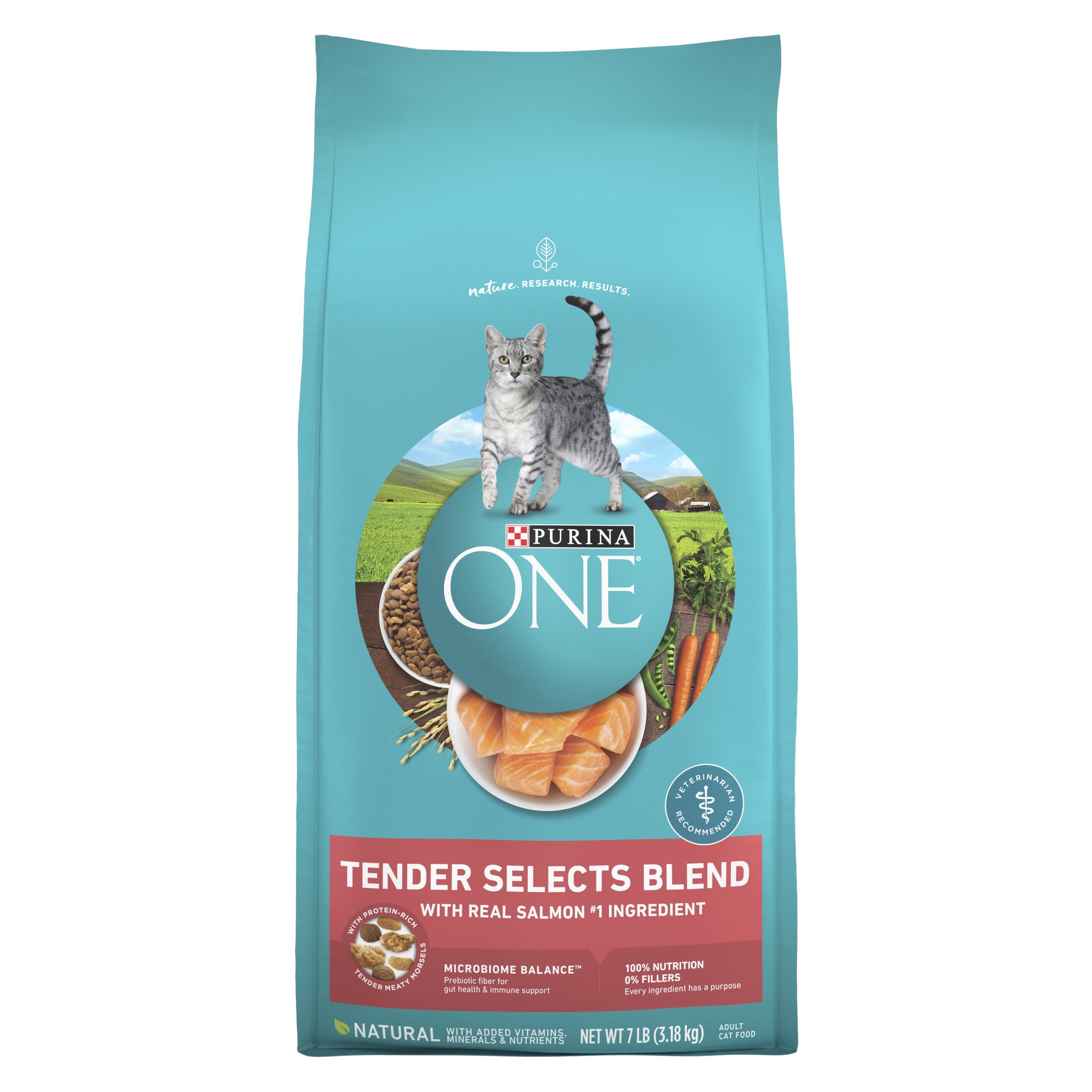 Purina One Tender Selects Blend Dry Cat Food Salmon, 7 lb Bag
