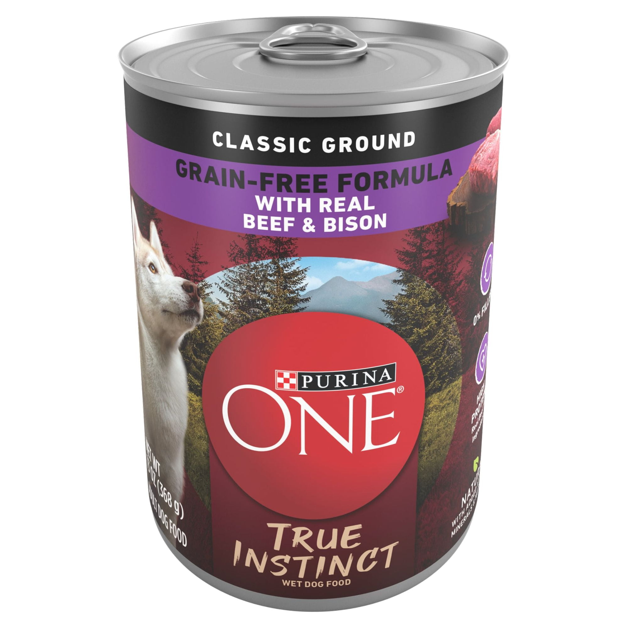 Purina One True Instinct Classic Ground Wet Dog Food, GrainFree, 13 oz