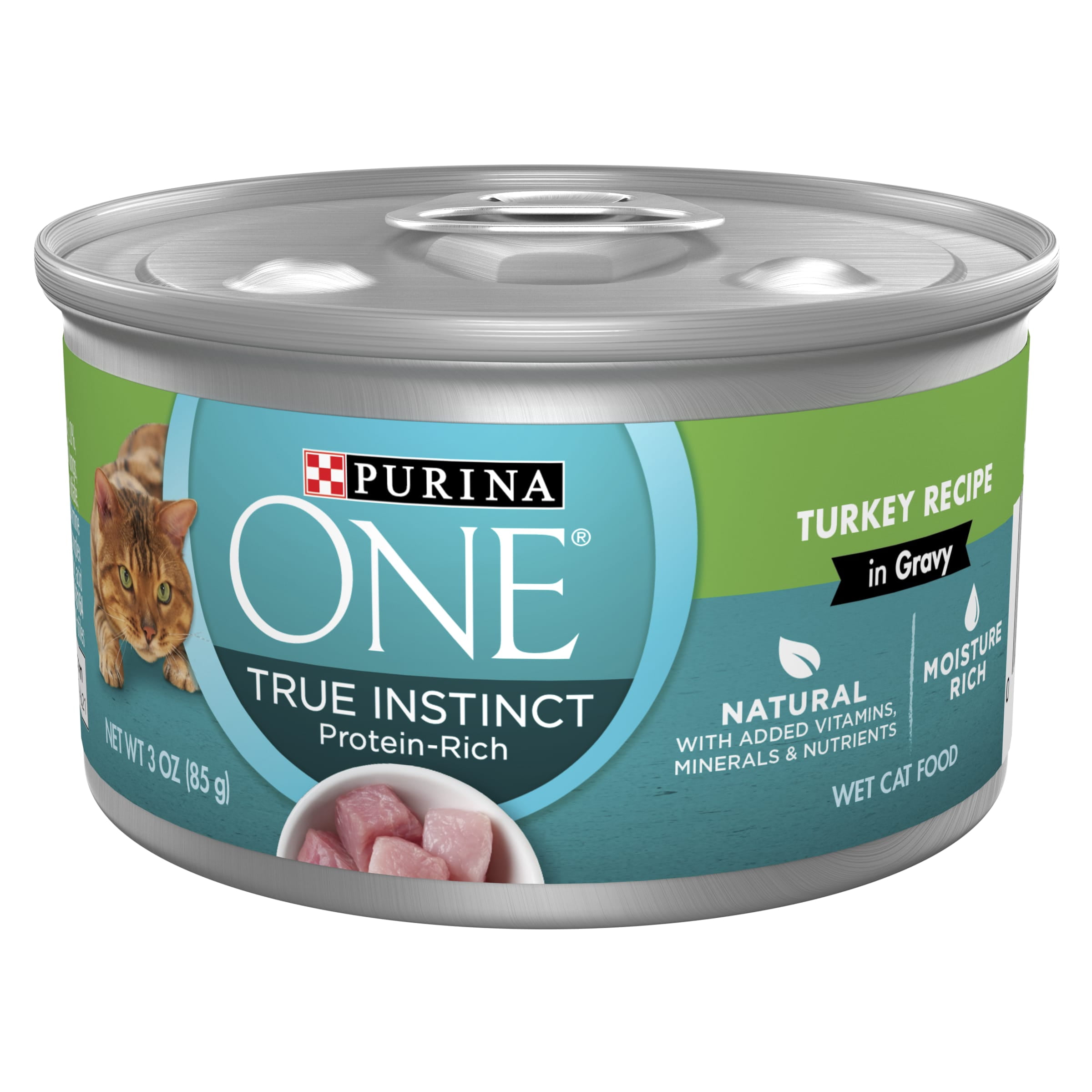 Purina One True Instinct Wet Cat Food Turkey 3 oz Cans 24 Pack