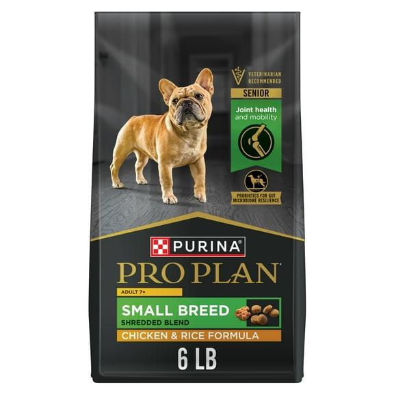 Purina Pro Plan 7 Plus Shredded Blend Chicken and Rice Formula Small Breed Dog Food Senior Formula, 6 lb Bag