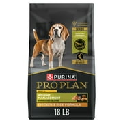 Purina Pro Plan Adult 7 Plus Weight Management Shredded Blend Chicken and Rice Formula Dog Food Senior Formula, 18 lb Bag
