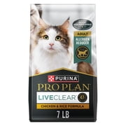 Purina Pro Plan Allergen Reducing, High Protein Cat Food, LIVECLEAR Chicken and Rice Formula, 7 lb. Bag