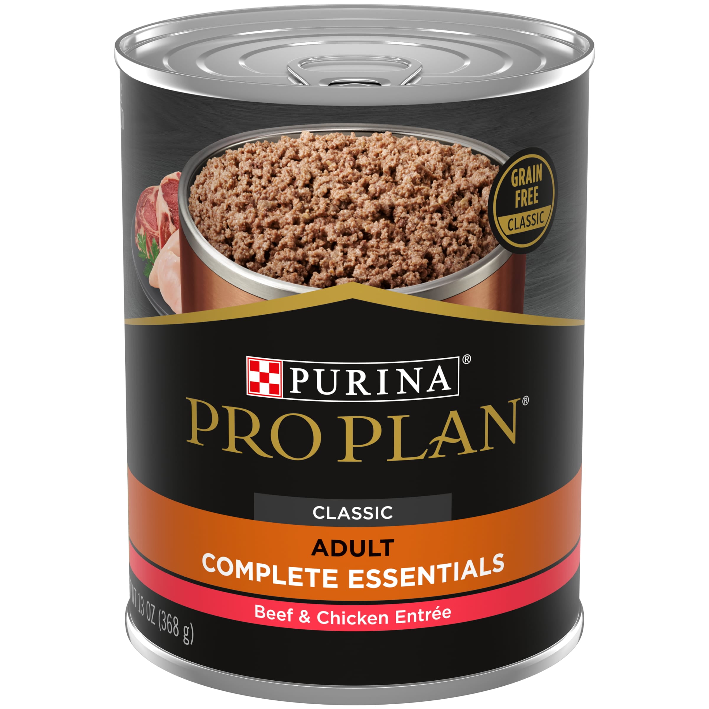 Purina Pro Plan Beef and Chicken Entree Wet Dog Food for Adult Dogs, 13 oz Cans (12 Pack