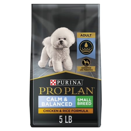 Purina Pro Plan Calm & Balanced Adult Chicken & Rice Dry Dog Food for Small Dogs, 5 lb. Bag