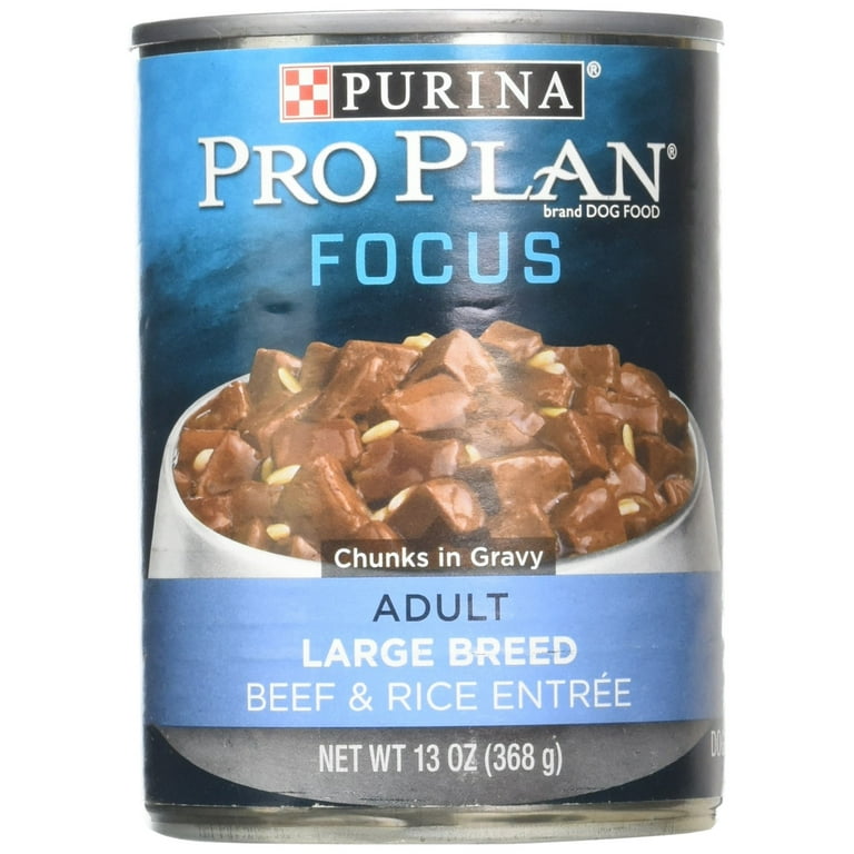 Purina Pro Plan Canned OIF8 Adult Large Breed Beef and Rice Food 13 oz. Walmart