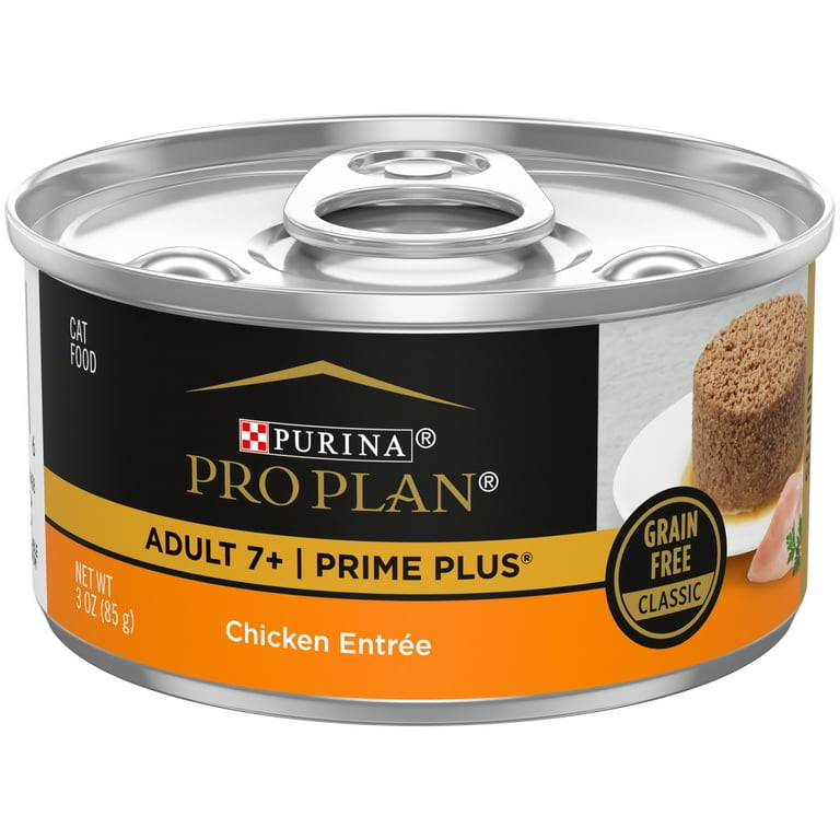 Purina Pro Plan Chicken Wet Cat Food for Senior Cats, Grain-Free, 3 oz Cans (24 Pack) Walmart.com