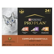 Purina Pro Plan Complete Essentials, Chicken & Turkey Vairety Pack, Wet Cat Food, 3 oz Cans, 24 Pack