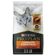 Purina Pro Plan Complete Essentials Salmon and Rice Formula Adult High-Protein Dry Cat Food, 3.5 lb. Bag