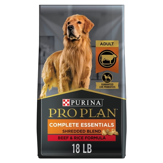 Purina Pro Plan Complete Essentials for Adult Dogs Beef Rice, 18 lb Bag