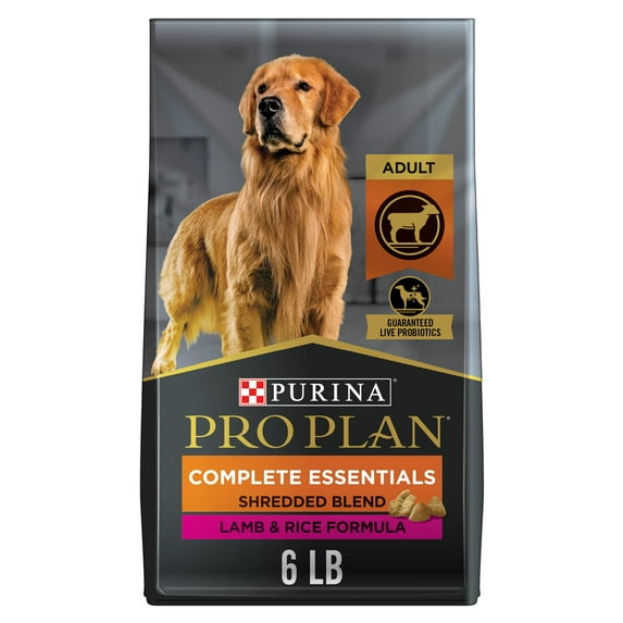 Purina Pro Plan High Protein Dog Food With Probiotics for Dogs, Shredded Blend Lamb & Rice Formula, 6 lb. Bag