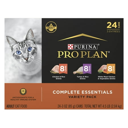 Purina Pro Plan Complete Essentials Gravy Wet Cat Food Variety Pack Chicken and Turkey Favorites