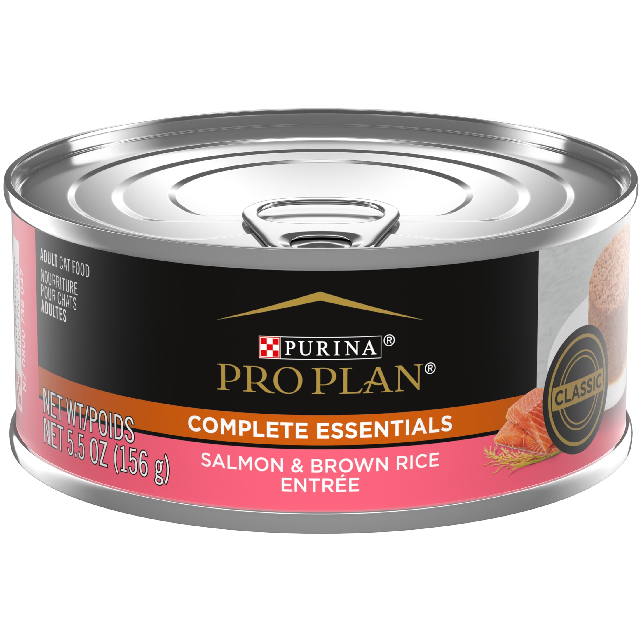 Purina Pro Plan Pate Wet Cat Food, Complete Essentials Salmon & Brown Rice Entree, 5.5 oz. Cans (24 Pack)