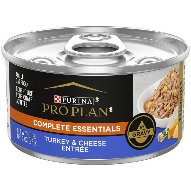 Purina Pro Plan Complete Essentials Wet Cat Food Turkey Cheese 3 oz Cans 24 Pack Walmart