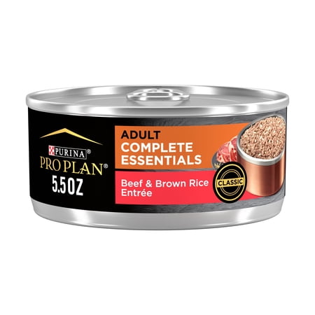Purina Pro Plan Complete Essentials Wet Dog Food, High Protein Beef & Rice, 5.5 oz Cans (24 Pack)