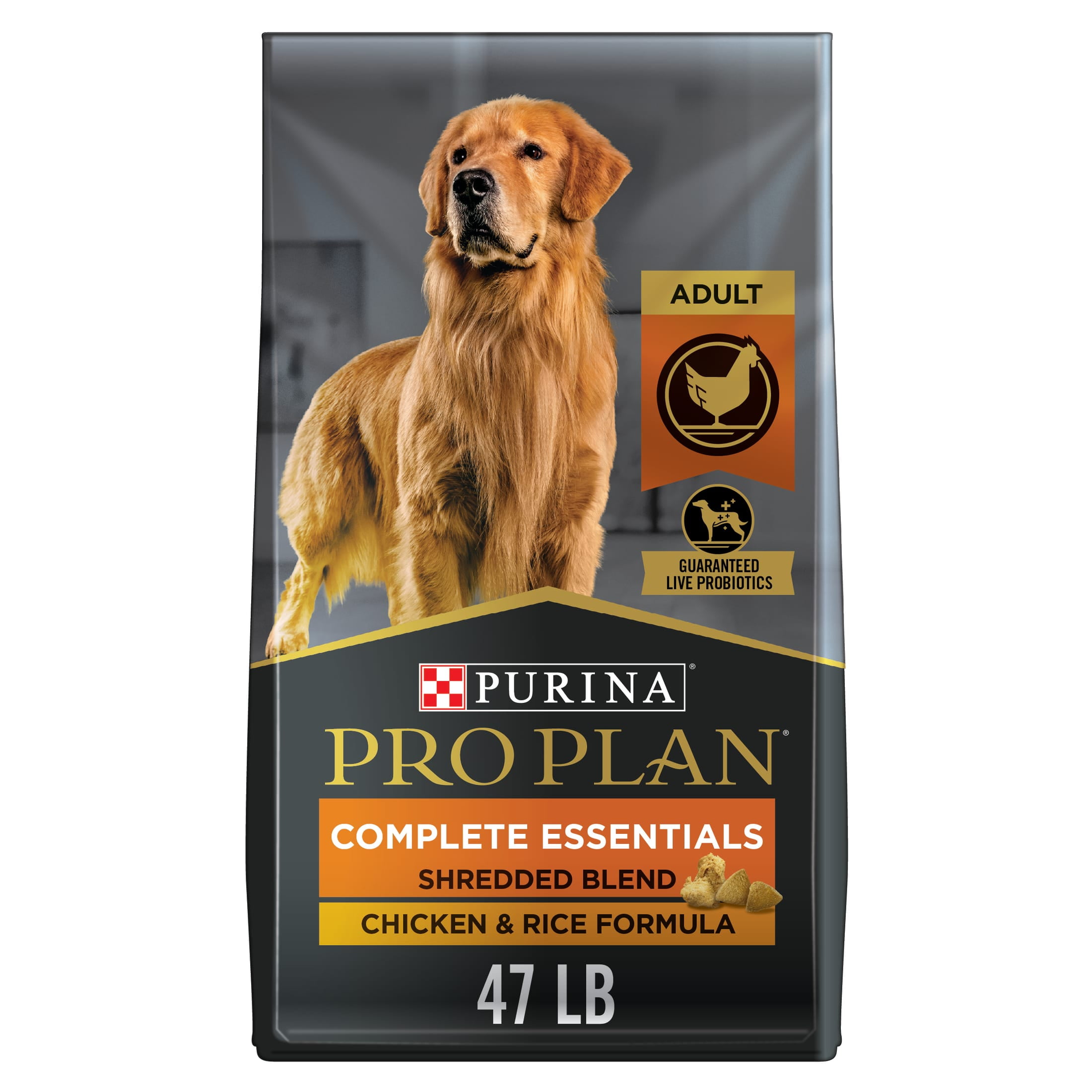 Purina Pro Plan High Protein Dog Food With Probiotics for Dogs Shredded Blend Chicken Rice Formula 6 lb. Bag