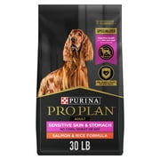 Purina Pro Plan Dry Dog Food for Adult Dogs, High Protein, Sensitive Stomach, Salmon & Rice, 30 lb Bag