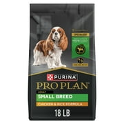 Purina Pro Plan Dry Small Breed Dog Food Chicken and Rice Formula with Live Probiotics, 18 lb Bag
