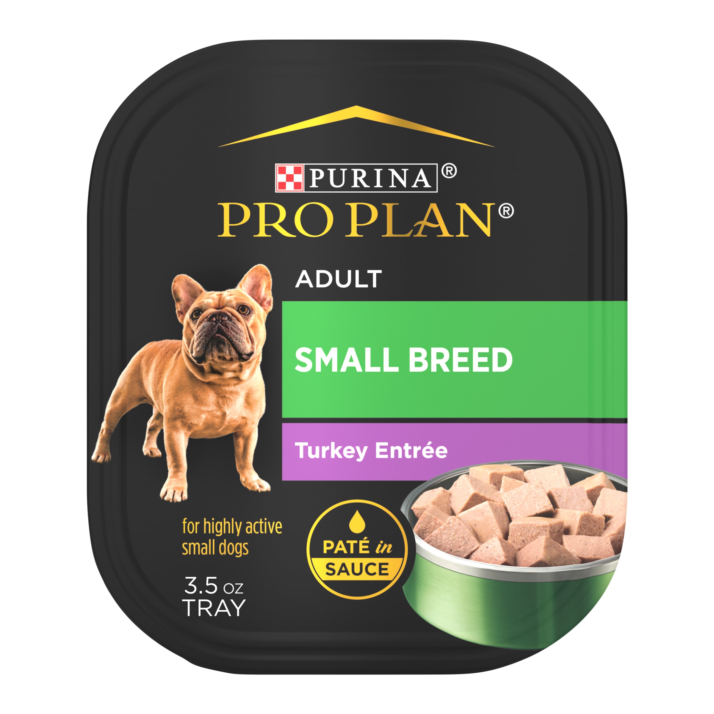 Purina Pro Plan Small Breed Natural Wet Dog Food High Protein Soft Turkey 3.5 oz Trays 12 Pack