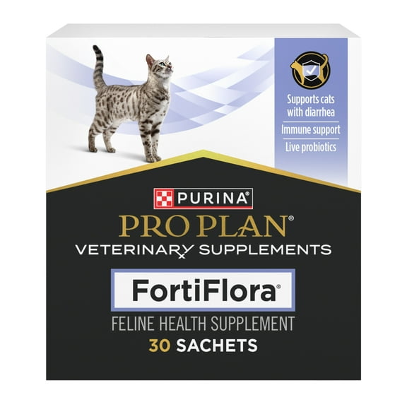 Purina Pro Plan Veterinary Supplements FortiFlora Cat Probiotic Supplements for Cats with Diarrhea, 30 Ct Box
