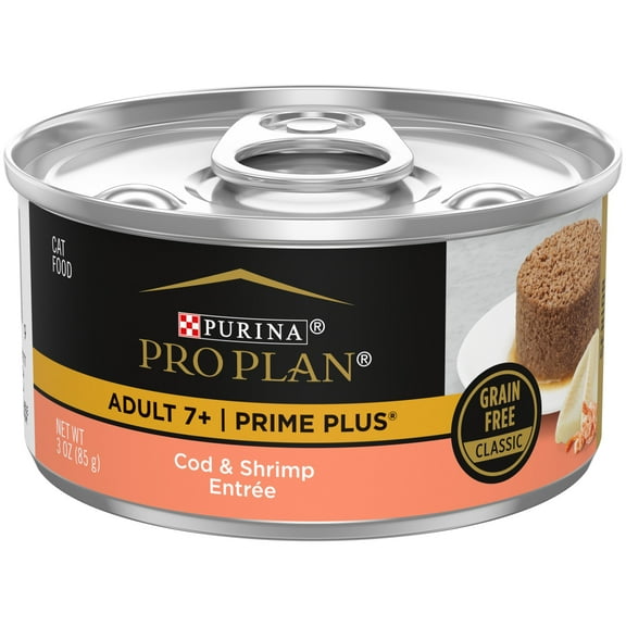 Purina Pro Plan, Grain-Free Cod and Shrimp, Wet Cat Food, 3 oz Cans, 24 Pack