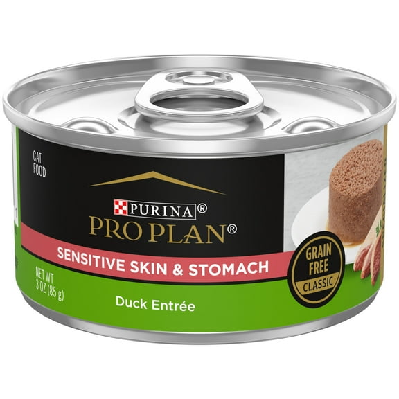Purina Pro Plan, Grain-Free Duck Entree, Wet Cat Food, 3 oz Cans, 24 Pack