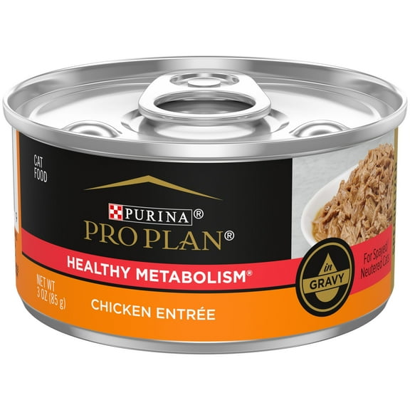 Purina Pro Plan Healthy Metabolism, Chicken, Wet Cat Food, 3 oz Cans, 24 Pack