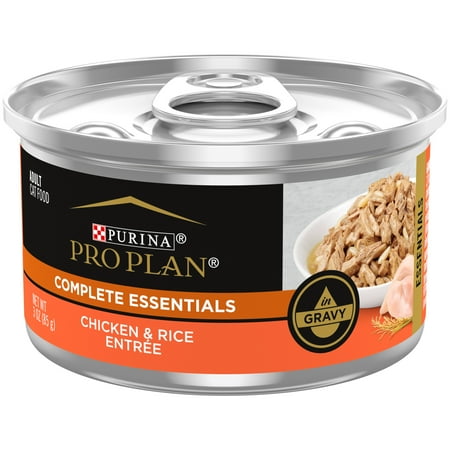 Purina Pro Plan High Protein Cat Food Wet Gravy, Chicken and Rice Entree, 3 oz. Pull-Top Can