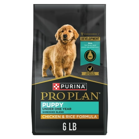 Purina Pro Plan High Protein Puppy Food Shredded Blend Chicken & Rice Formula, 6 lb. Bag