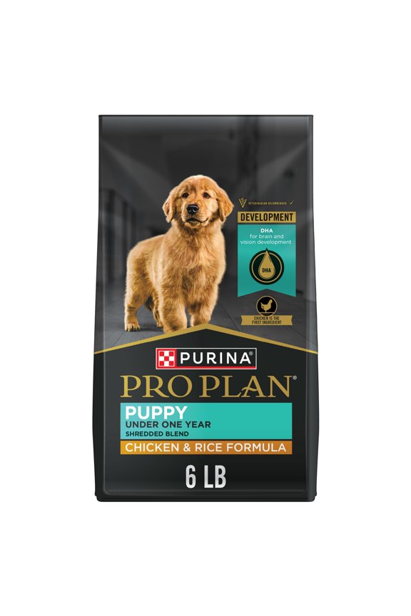 High Protein Puppy Food Shredded Blend Chicken & Rice Formula, 6 lb. Bag