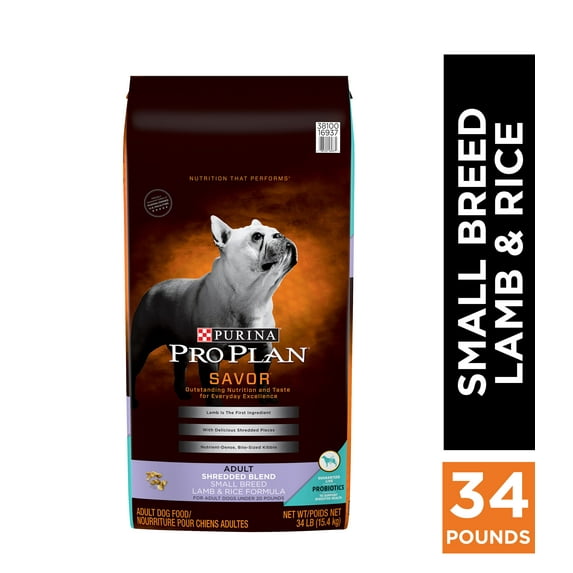 Purina Pro Plan High Protein Small Breed Dry Dog Food, SPECIALIZED Shredded Blend Lamb & Rice, 34 lb. Bag