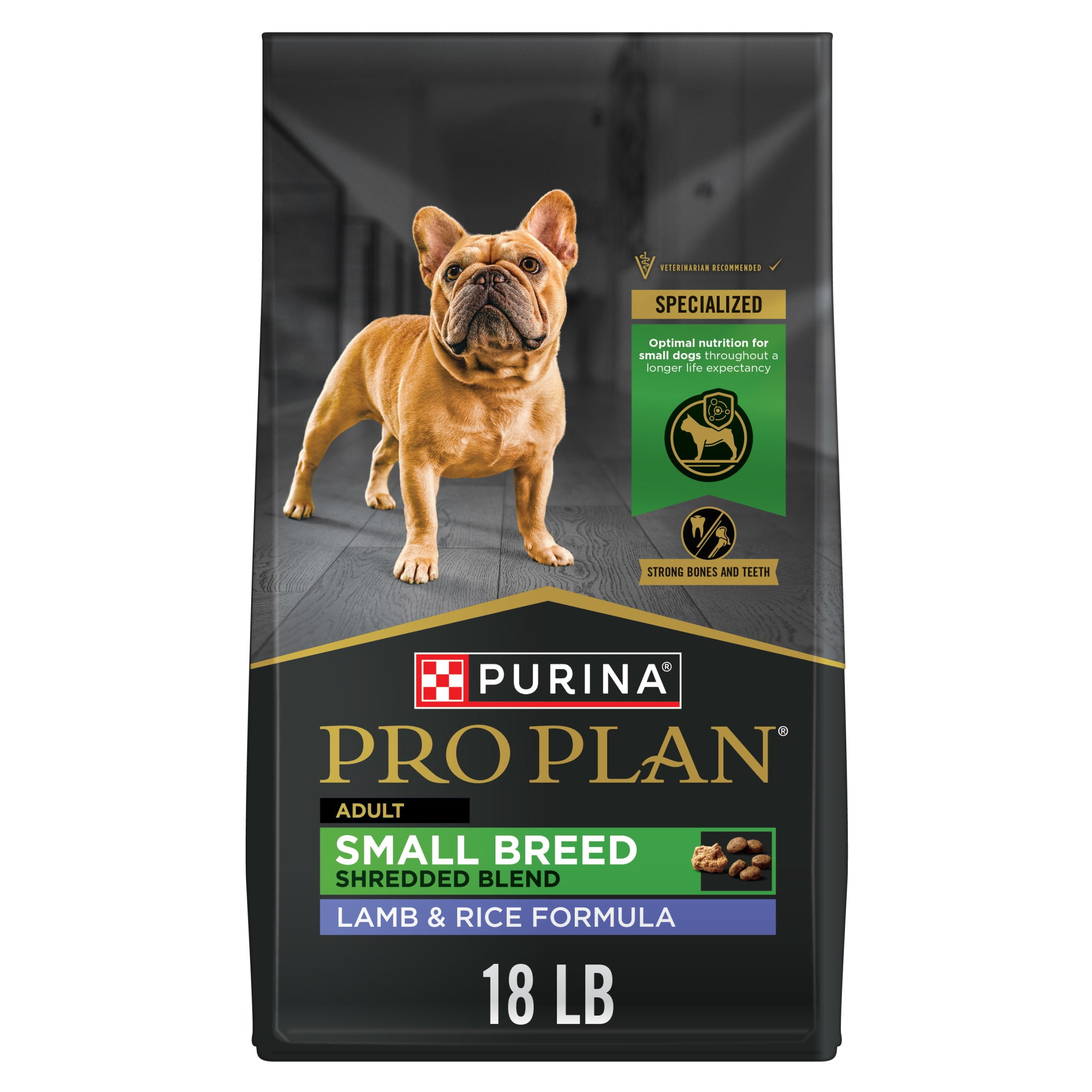 Purina Pro Plan Small Breed Dog Food Shredded Blend Lamb and Rice Formula With Guaranteed Live Probiotics