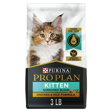 Purina Pro Plan Kitten Shredded BlendDry Kitten Food, Chicken & Rice, 3 lb Bag