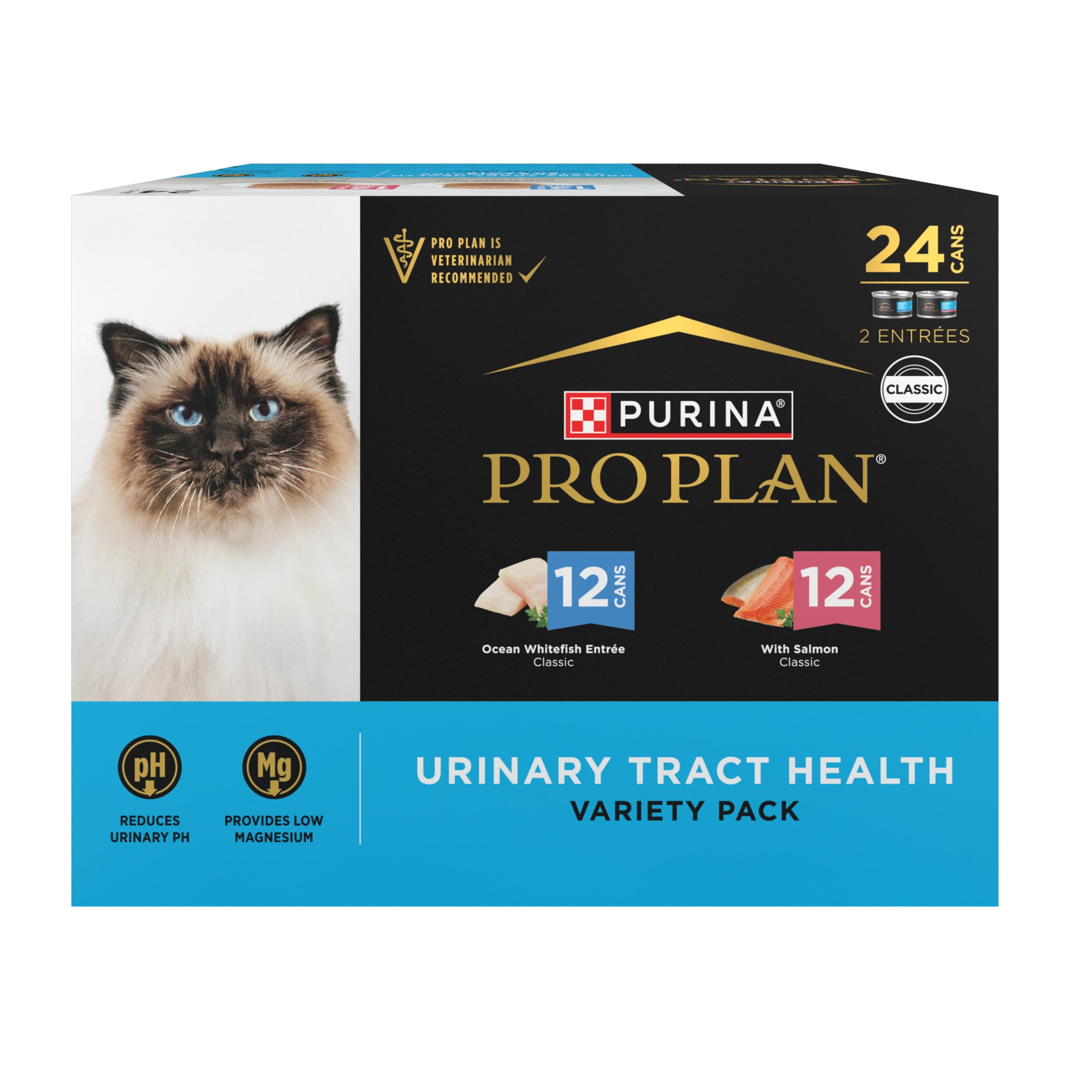 Purina Pro Plan, Ocean Whitefish & Salmon Vairety Pack, Wet Cat Food, 3 oz Cans, 24 Pack
